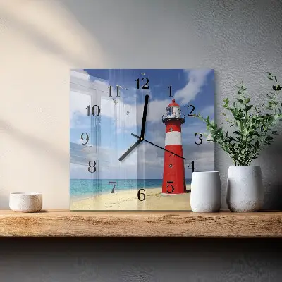 Vierkante glas klok Vuurtoren