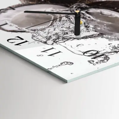 Moderne wandklok glas vierkant Kokosnoten