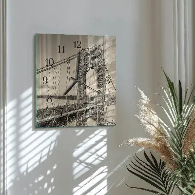 Vierkante glazen klok Gouden poort