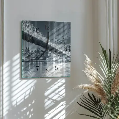 Decoratieve glazen klok vierkant Brug