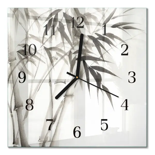 Decoratieve glazen klok vierkant Bamboe