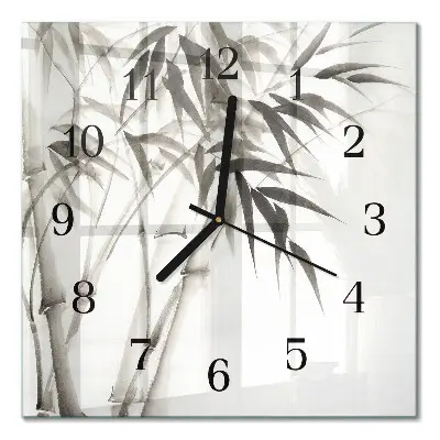 Decoratieve glazen klok vierkant Bamboe