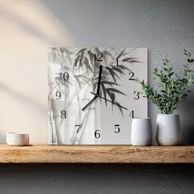 Decoratieve glazen klok vierkant Bamboe