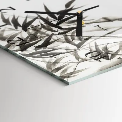 Decoratieve glazen klok vierkant Bamboe