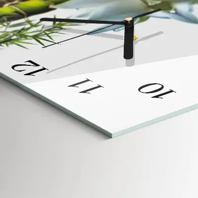 Moderne wandklok glas vierkant Bamboe