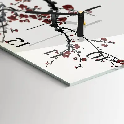 Decoratieve glazen klok vierkant Bloemen