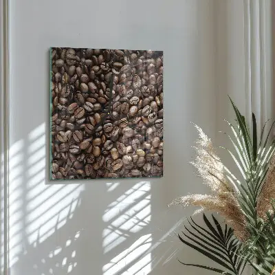 Moderne wandklok glas vierkant Koffiebonen