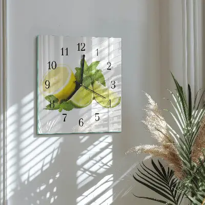 Decoratieve glazen klok vierkant Limoenmunt