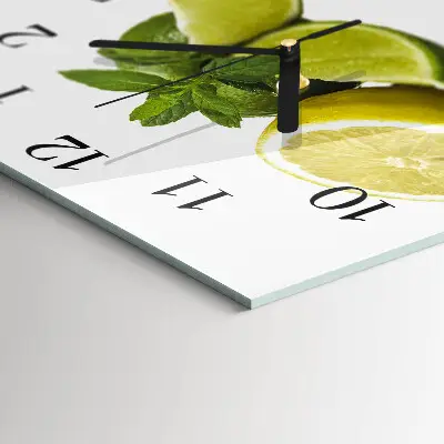 Decoratieve glazen klok vierkant Limoenmunt
