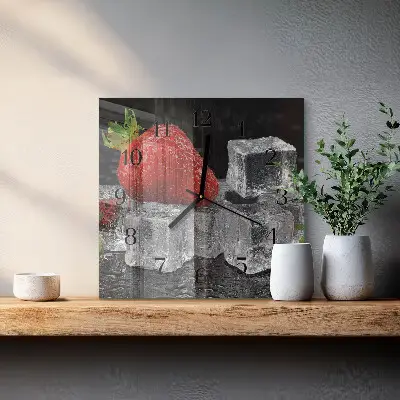 Vierkante glas klok Aardbeienijs
