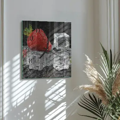 Vierkante glas klok Aardbeienijs