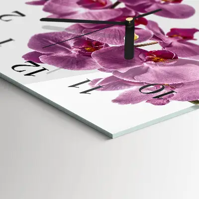 Decoratieve glazen klok vierkant Orchidee