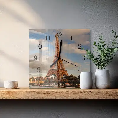 Vierkante glas klok Parijs