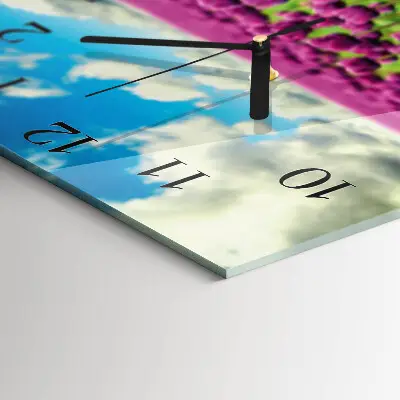 Vierkante glazen klok Tulpen