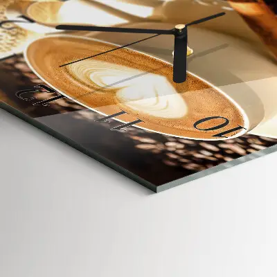 Vierkante glas klok Koffiehart