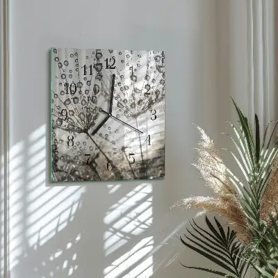 Moderne wandklok glas vierkant Dauwdruppels