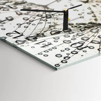 Moderne wandklok glas vierkant Dauwdruppels