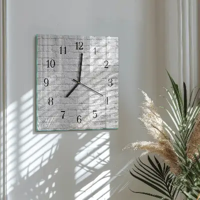 Vierkante glas klok Baksteen