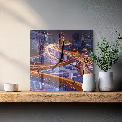 Moderne wandklok glas vierkant Overdracht