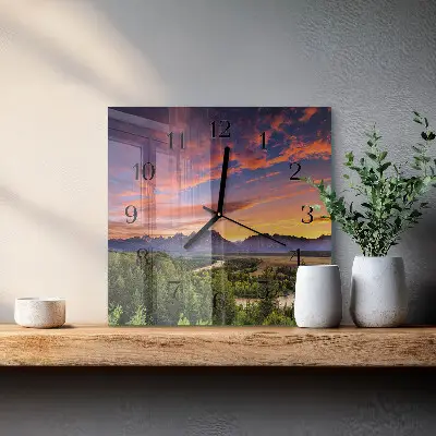 Vierkante glas klok Landschap