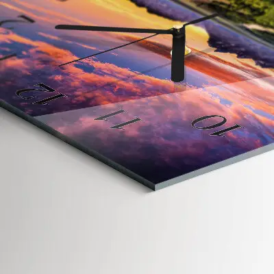 Vierkante glas klok Landschap