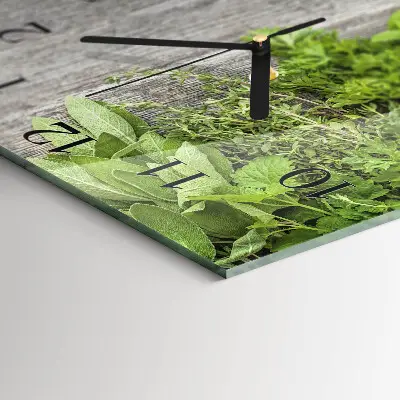 Moderne wandklok glas vierkant Kruiden