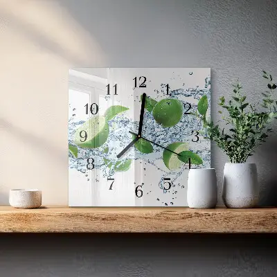 Decoratieve glazen klok vierkant Calciumcarbonaat