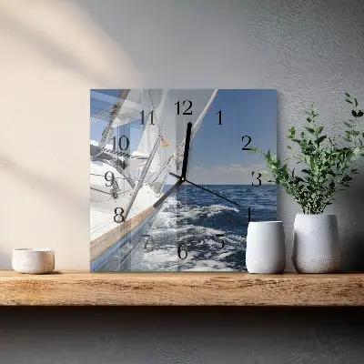 Vierkante glas klok Jacht