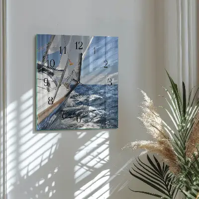Vierkante glas klok Jacht