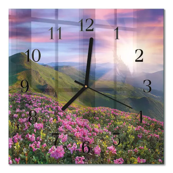 Moderne wandklok glas vierkant Landschap
