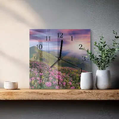 Moderne wandklok glas vierkant Landschap
