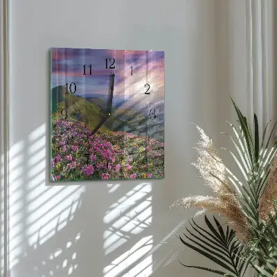 Moderne wandklok glas vierkant Landschap