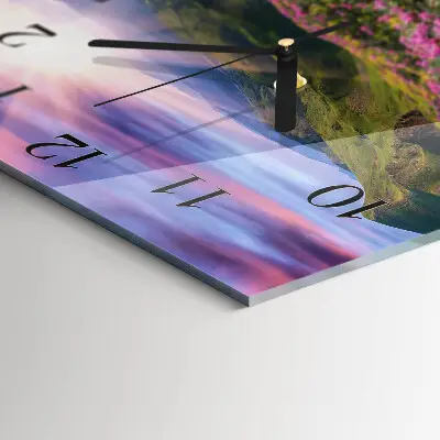 Moderne wandklok glas vierkant Landschap