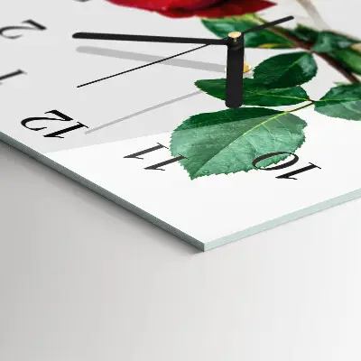 Decoratieve glazen klok vierkant Roos