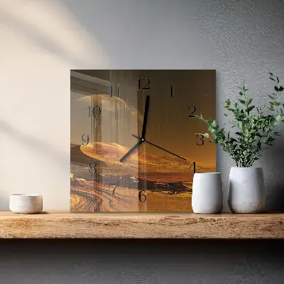 Decoratieve glazen klok vierkant Woestijn