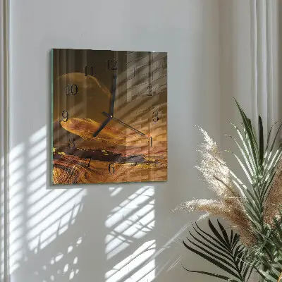 Decoratieve glazen klok vierkant Woestijn