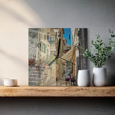 Vierkante glas klok Laan
