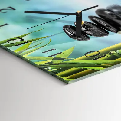 Moderne wandklok glas vierkant Stenen
