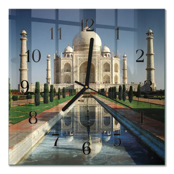 Moderne wandklok glas vierkant Taj mahal