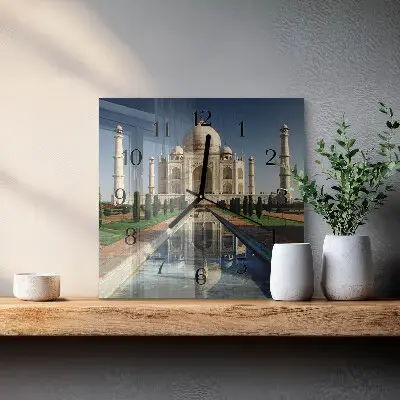 Moderne wandklok glas vierkant Taj mahal