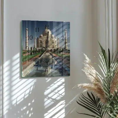 Moderne wandklok glas vierkant Taj mahal
