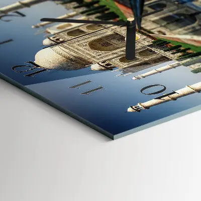 Moderne wandklok glas vierkant Taj mahal