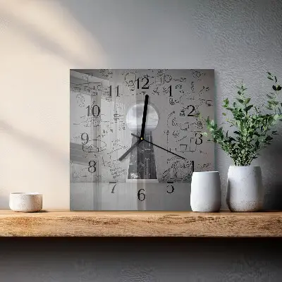 Decoratieve glazen klok vierkant Sleutelgat