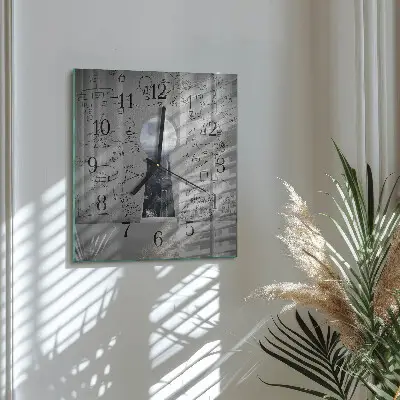 Decoratieve glazen klok vierkant Sleutelgat