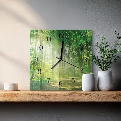 Moderne wandklok glas vierkant Bosnatuur