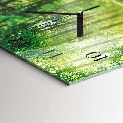 Moderne wandklok glas vierkant Bosnatuur