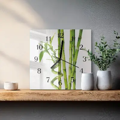 Decoratieve glazen klok vierkant Bamboe