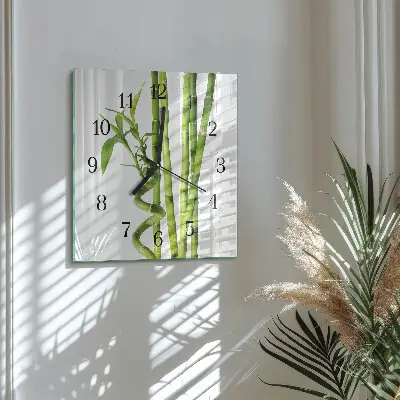 Decoratieve glazen klok vierkant Bamboe