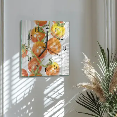 Decoratieve glazen klok vierkant Tomaten
