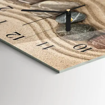 Vierkante glas klok Stenen en zand
